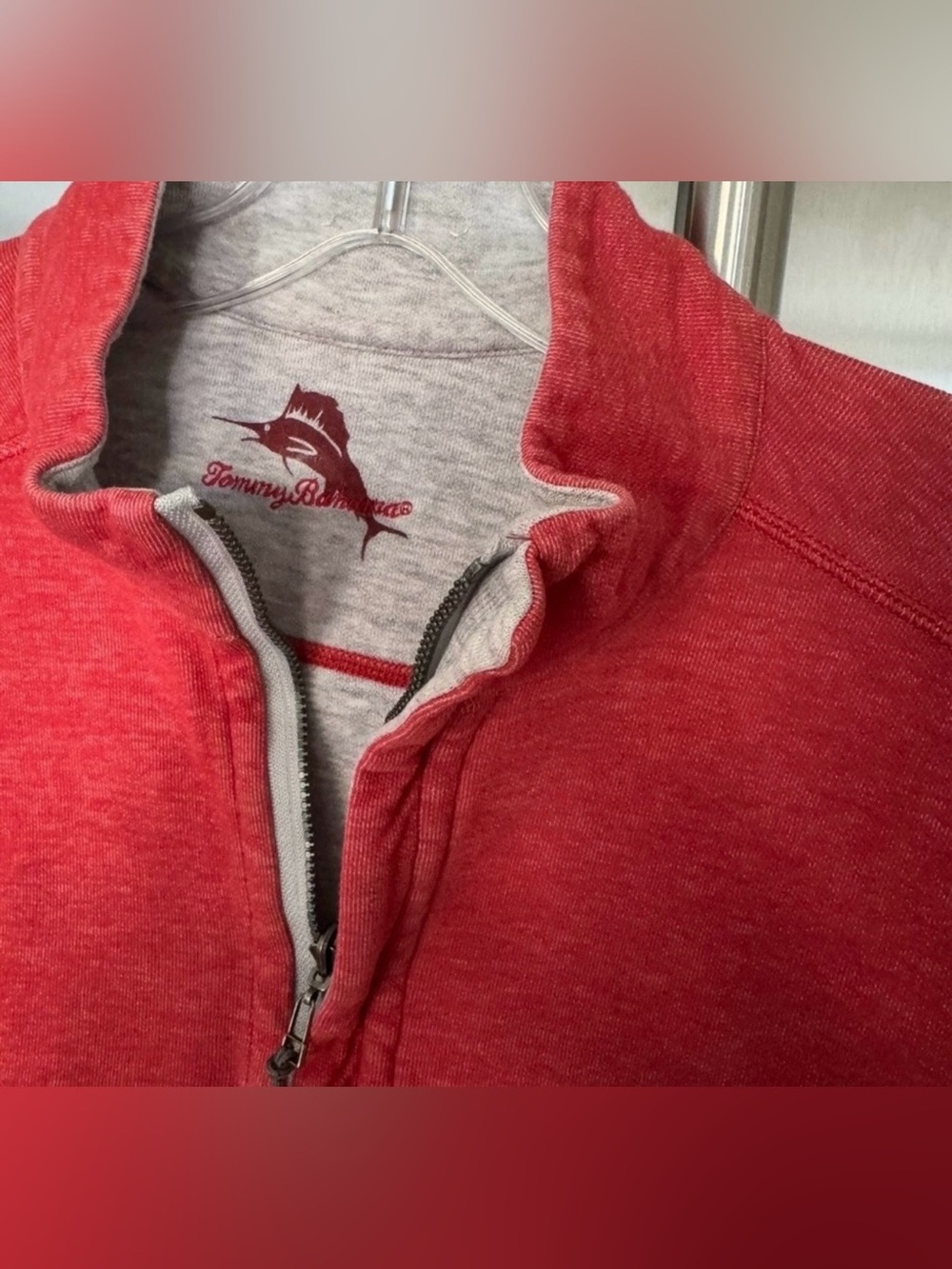 Tommy Bahama Men’s Red Zip-Up Pullover